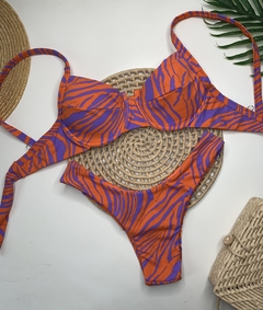 Conjunto Meia Taça Zebra Laranja Azul Liso