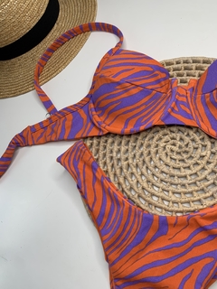 Conjunto Meia Taça Zebra Laranja Azul Liso en internet