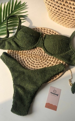 Biquíni Meia Taça Verde Militar Texturizado - comprar online
