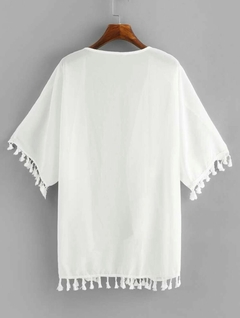 Quimono Branco com Franja - comprar online