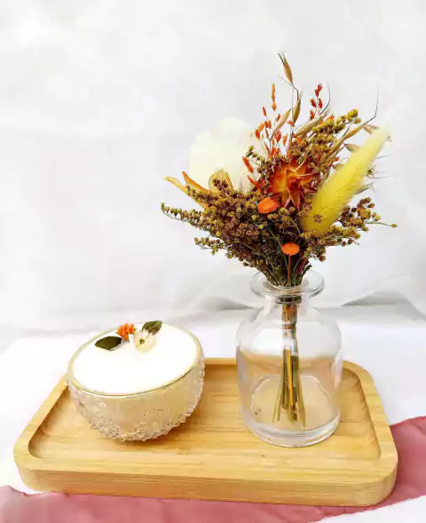 Kit Amor Puro – Presente Artesanal com Flores Secas e Vela Aromática - comprar online