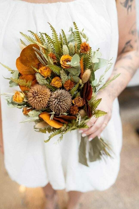 Buquê de Noiva Pequeno com Flores Naturais Desidratadas – Durável e Atemporal - comprar online