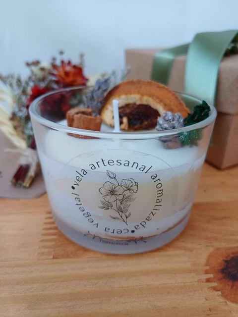 Vela Aromatizada de Tangerina – Cera Vegetal em Vidro Transparente