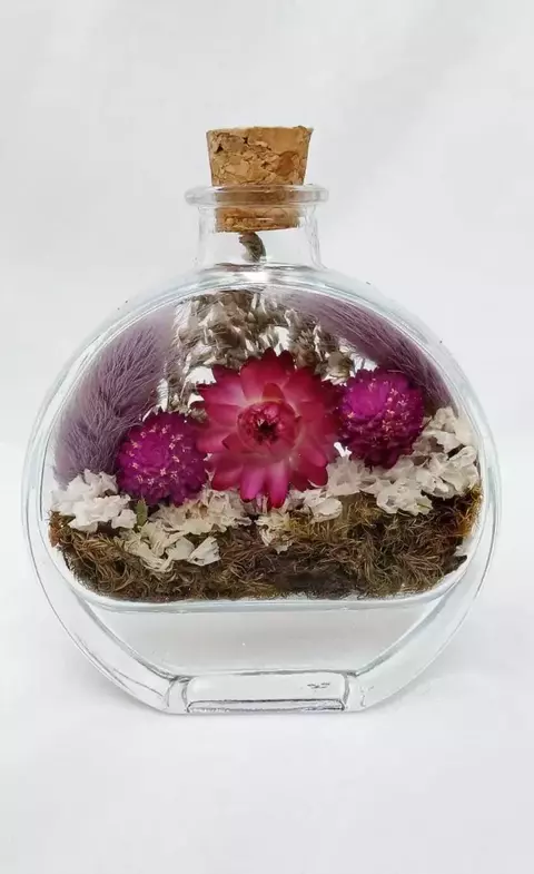 Jardim no Vidro MINI Jasmim – Arranjo de Flores Secas Naturais - comprar online