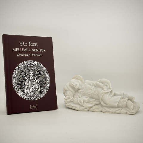 Kit 1 - Devoção a São José - Imagem São José Dormindo + Livro: São José Meu Pai e Senhor
