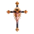 CRUZ DE MADEIRA 80CM FLOR DE LIS - POLICROMADO
