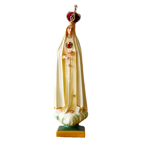 Nossa Senhora De Fatima Com Coroa 70 Cm Policromada