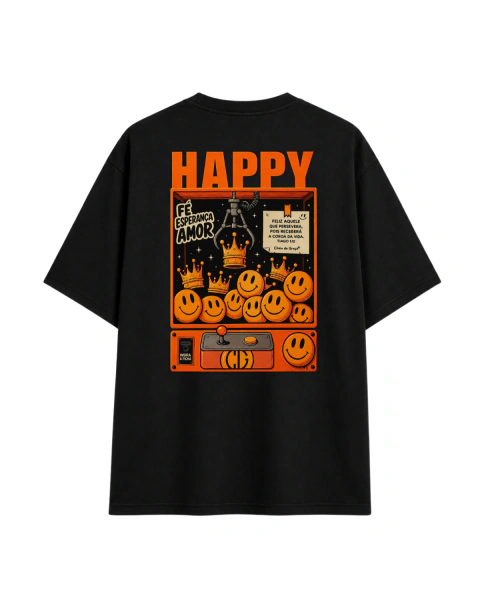 Happy | Preta | Oversized Leve