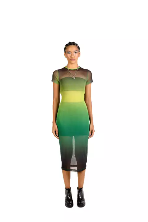 Vestido Tule - gradient - verde
