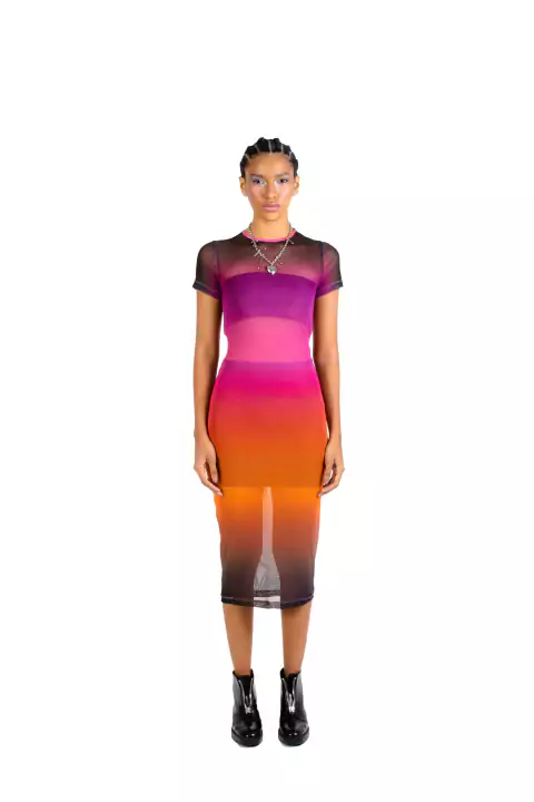 Vestido tule - gradient - pink