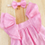 Vestido babados algodão doce rosa na internet