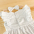 Vestido branco babado duplo laço - comprar online