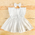 Vestido branco babado drapeado dois laços - comprar online