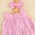 Vestido laço algodão doce rosa - Titokinha