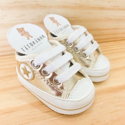Tênis allstar dourado