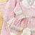 Saída maternidade tricot 4 peças três laços rosa e cinza - loja online