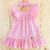 Vestido babados algodão doce rosa - comprar online