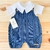 Romper jardineira azul petróleo + body golinha
