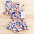 Combinadinho verão 3 peças floral azul