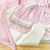 Saída maternidade tricot 4 peças três laços rosa e cinza