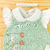 Romper jardineira verde flores + body guippir + faixinha - comprar online