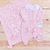 Saída maternidade tricot 3 peças pompom rosa bebê