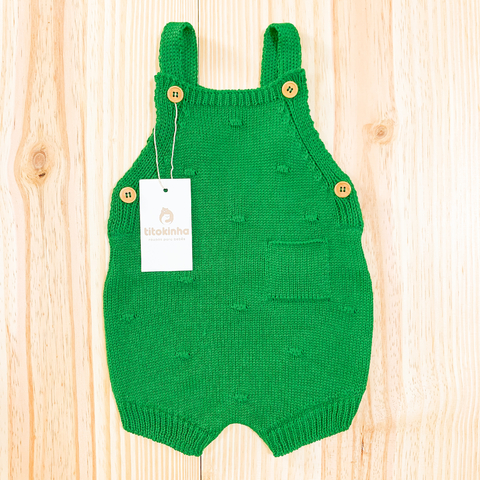 Romper jardineira pipoca verde