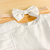 Vestido branco babado drapeado dois laços - comprar online