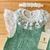 Vestido nuvem tricot verde + body rendado + faixinha - comprar online