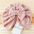 Touca turbante laço rose