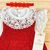Vestido nuvem tricot vermelho + body rendado + faixinha - Titokinha