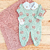Saída maternidade tricot 3 peças margaridas rose e verde água