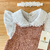 Vestido nuvem tricot rose + body guippir + faixinha - Titokinha