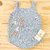 Romper jardineira tricot azul flores