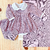 Saída maternidade tricot 4 peças vestido três flores lilás