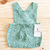 Romper Jardineira pompom verde Tricot