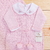Saída maternidade tricot 3 peças pompom rosa bebê - comprar online