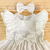 Vestido branco babado duplo laço - loja online