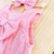 Vestido laço algodão doce rosa