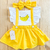 Romper sainha amarela banana c/ laço - comprar online