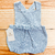 Romper Jardineira pompom azul bebê Tricot