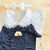 Vestido margarida tricot azul marinho + body guippir + faixinha - comprar online