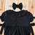 Romper preto laços e babado c/ faixa laço - Titokinha