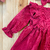 Vestido Cotelê Babados Magia dos Sonhos pink c/ laço - Titokinha