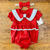 Romper magia do conto vermelho c/ faixa laço na internet