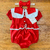 Romper magia do conto vermelho c/ faixa laço - loja online