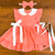 Vestido encanto babado e golinha salmão c/ laço