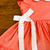 Imagem do Vestido encanto babado e golinha salmão c/ laço