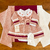 Saída maternidade tricot 4 peças três laços rose e magenta