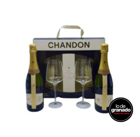 Estuche Chandon Extra Brut x2 + 2 Copas de Chandon - comprar online